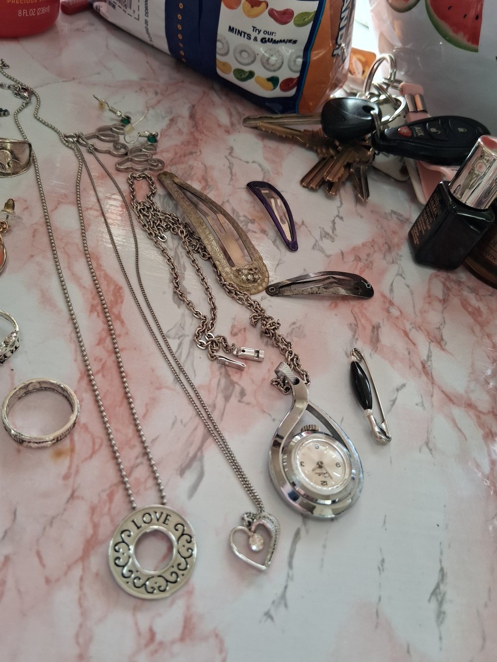 Silver Tone Mixed Jewelry Collection - Assorted Charms and Necklaces - Picture 7 of 12
